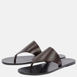 The Row Avery Thong Sandals In Espresso